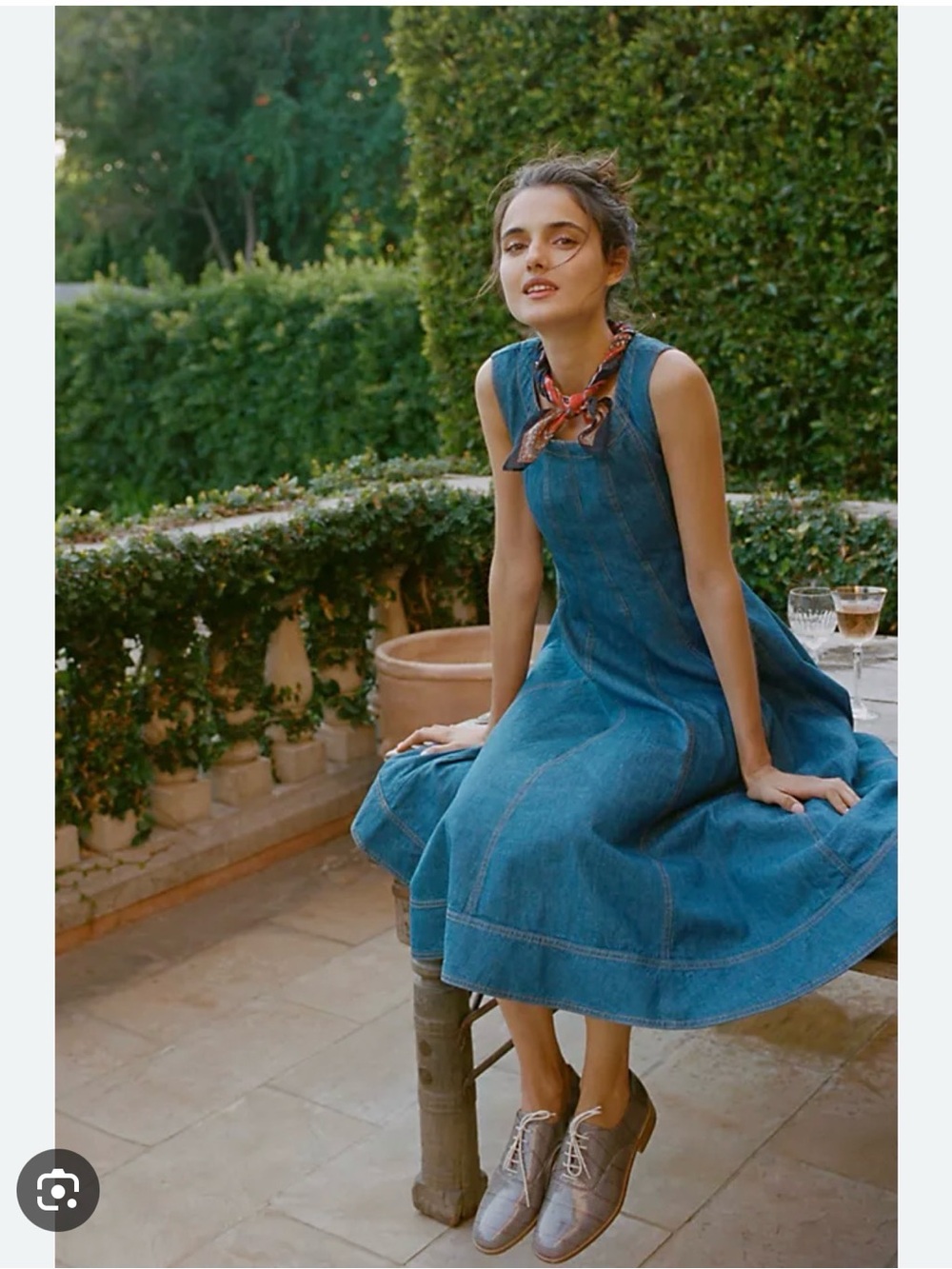 Anthropologie Pilcro Sleeveless Denim Midi Dress with two pockets, NWOT